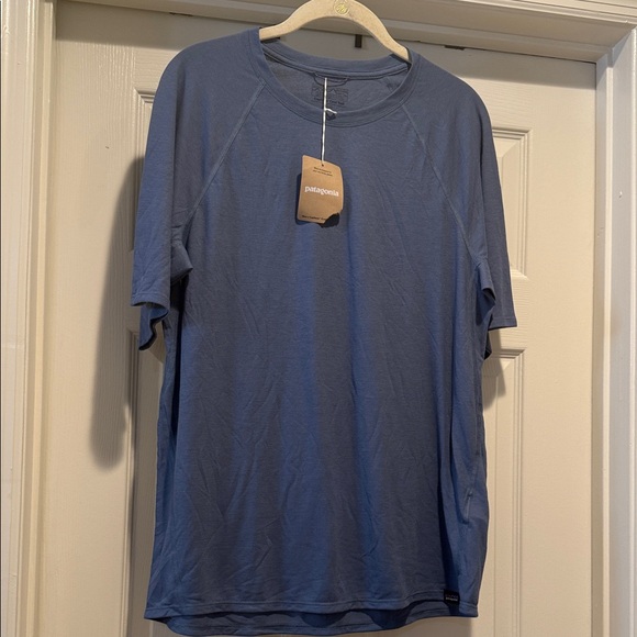Patagonia NWT Men Capilene Cool Trail Crew Neck Tee Utility Blue Durable Medium - Picture 3 of 9